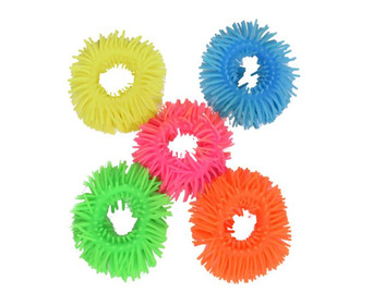 UV Play Rubber Bangles Stretchy Sensory Hairy Bangles Toy Set of 5