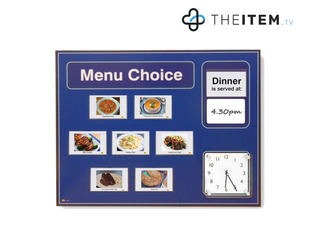 Picture Menu Board with Clock & free image library