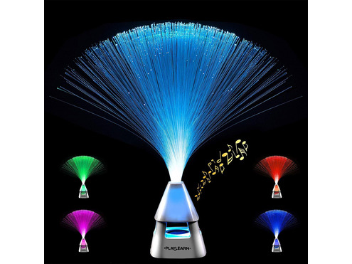Fibre Optic Lamp with Wireless Speaker USB/Internal Rechargeable Battery Powered Colour Changing