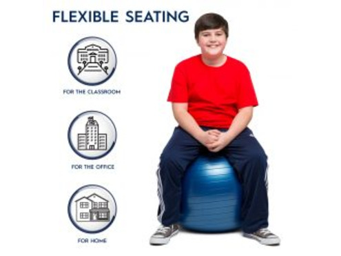 Yoga Ball chair for school, office, and home. Kids/Adults 55CM Blue
