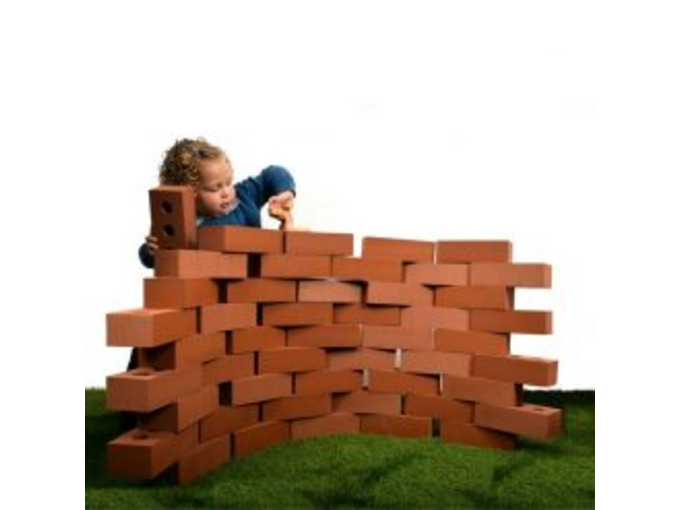 50 x Rubber Bricks Building Role Play Toy, Life Size Large Fake Pretend Foam Construction Blocks