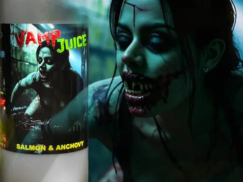 The Exotic Range Glug 500ml Vamp Juice - Salmon & Anchovy