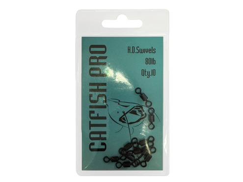 Catfish-Pro Black Barrel Swivels 80lb