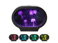 Jellyfish Tank Oval with LED Lights & Fake Jellyfish Relaxing Mood Lamp