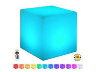 LED Colour Changing Mood Light Cube Stool Sensory Furniture incl. Remote Control 30cm